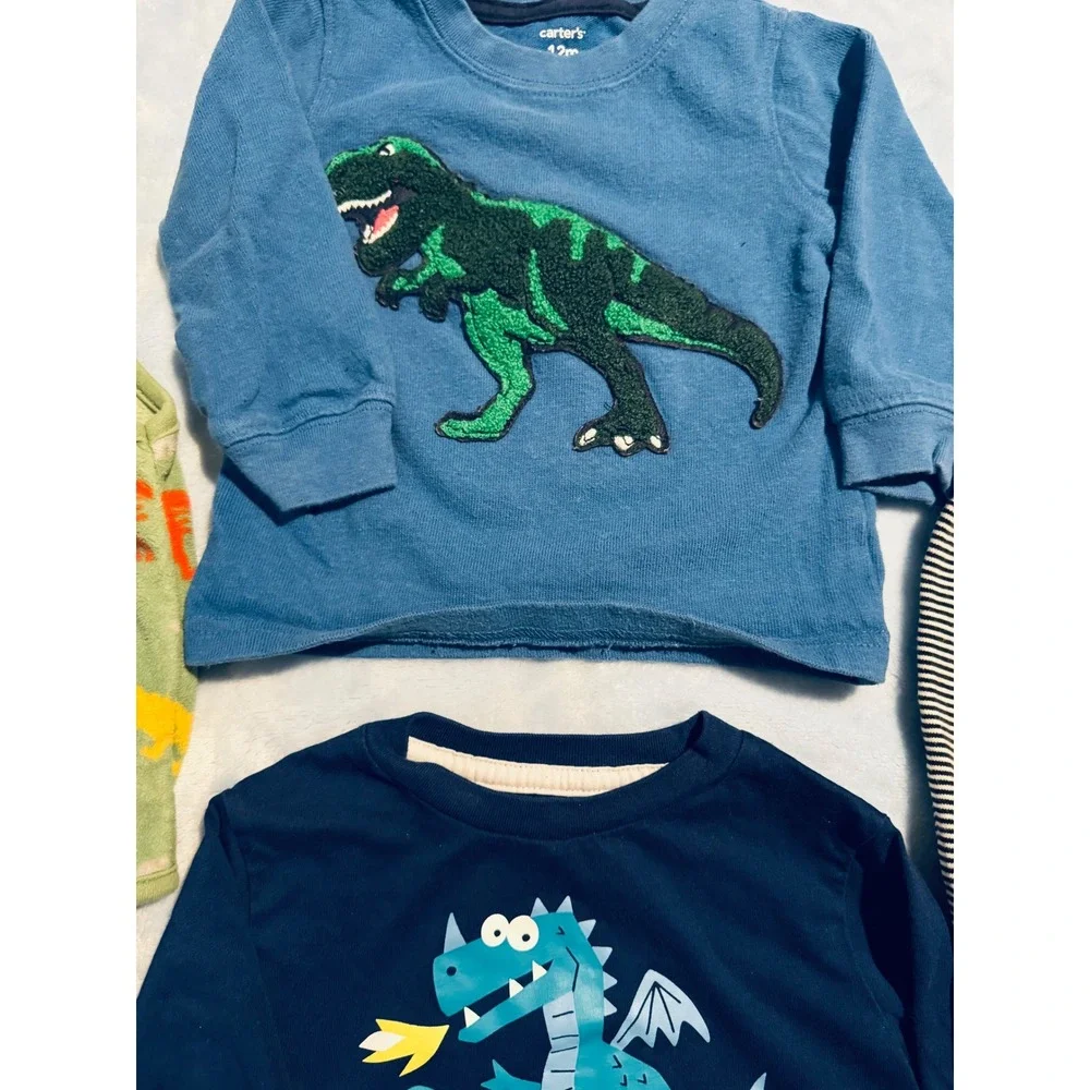 Carter's Falls Creek Kids 12M Toddler Boy 5-Piece Lot Dinosaur Dragon Pumpkin